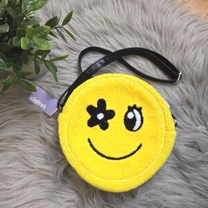 Claire's Smiley Face Fuzzy Purse